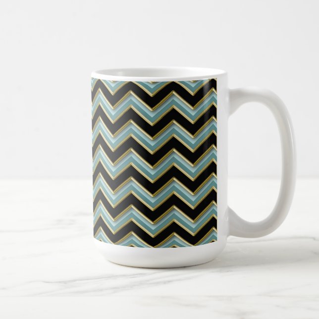Caneca De Café ZigZag preto-e-Dourado (Direita)