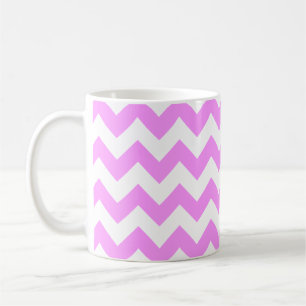 Caneca De Café Zigzag rosa e branco