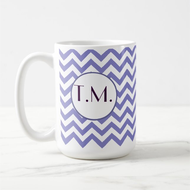 Caneca De Café Zigzag Roxo Monograma (Esquerda)