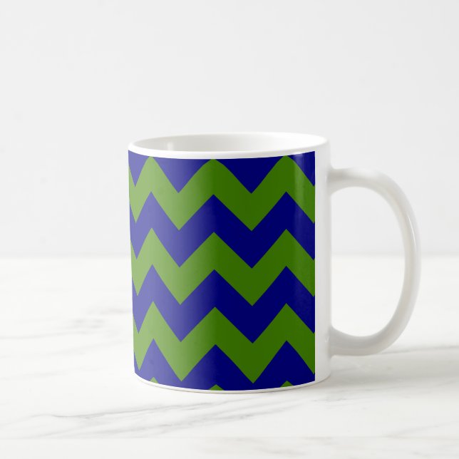 Caneca De Café Zigzag verde e azul Marinho (Direita)