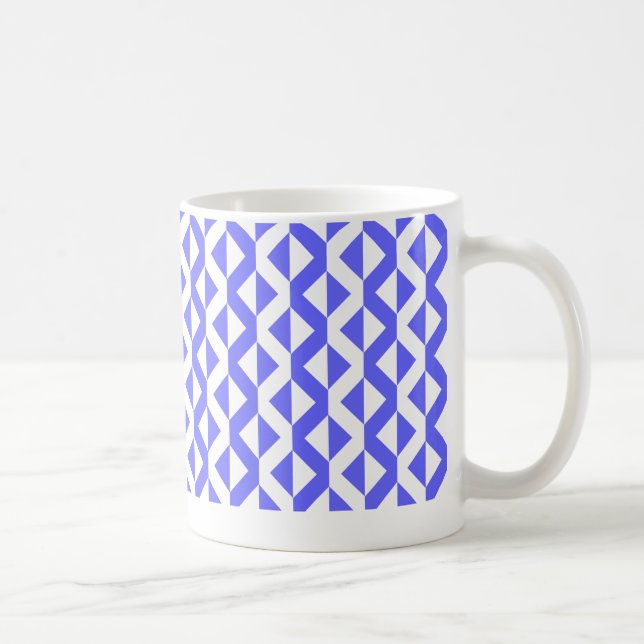 Caneca De Café ZigZags Alternativas - Azul e Branco Elétricos (Direita)