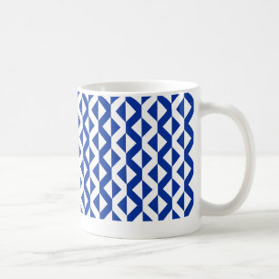 Caneca De Café ZigZags Alternativas - Azul e Branco Marinho
