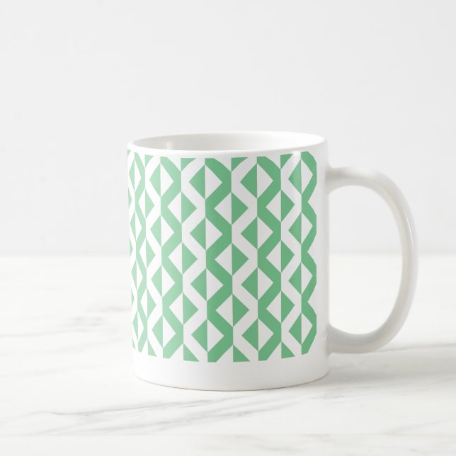 Caneca De Café ZigZags Alternativas - Verde e Branco Esmaecidos (Direita)