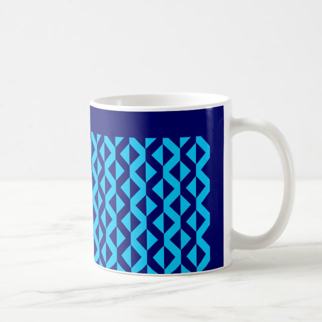 Caneca De Café ZigZags Alternativos - Azul-Céu e Marinho Profundo (Direita)