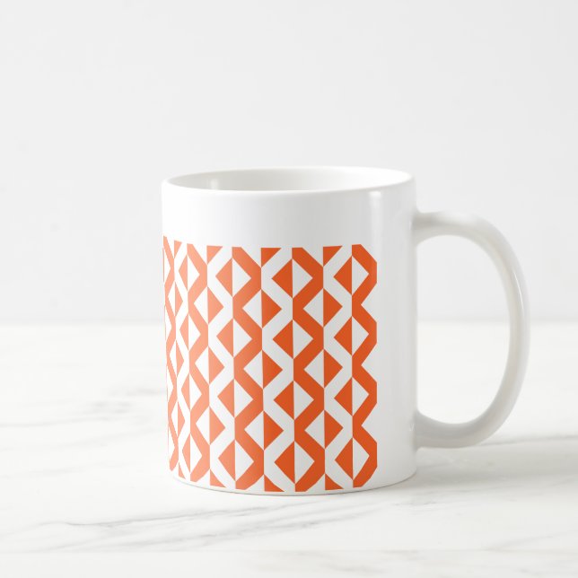 Caneca De Café ZigZags Alternativos - Laranja e Branco do outono (Direita)