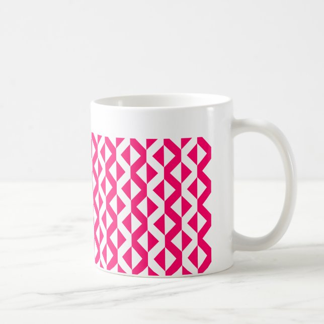 Caneca De Café ZigZags Alternativos - Vermelho Neon e Branco (Direita)