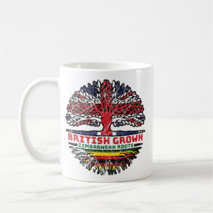 Caneca De Café Zimbábue Uk Reino Unido Árvore Britânica