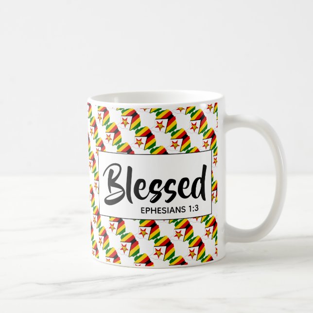 Caneca De Café ZIMBABWE Abençoou Escritórios Cristãos Efesianos (Direita)