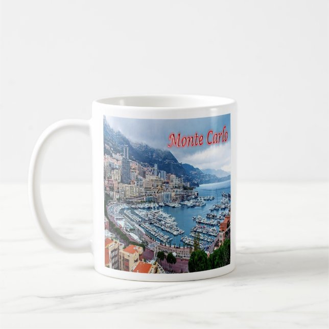 Caneca De Café zMC018 MONTE CARLO Panorama, Mônaco, (Esquerda)
