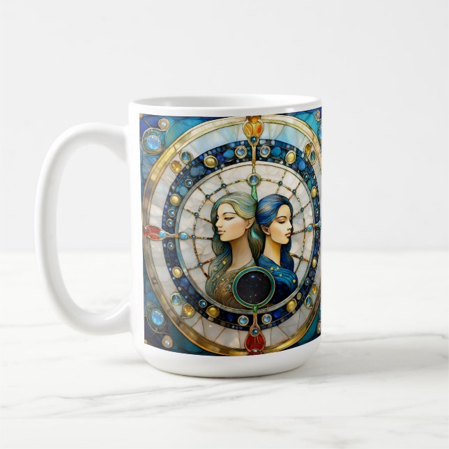 Caneca De Café Zodiac - Gemini Os Gêmeos (Esquerda)