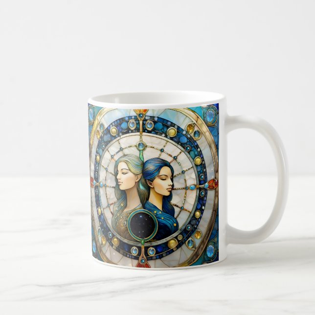 Caneca De Café Zodiac - Gemini Os Gêmeos (Direita)