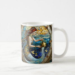 Caneca De Café Zodíaco - Aquário A Sereia Da Água