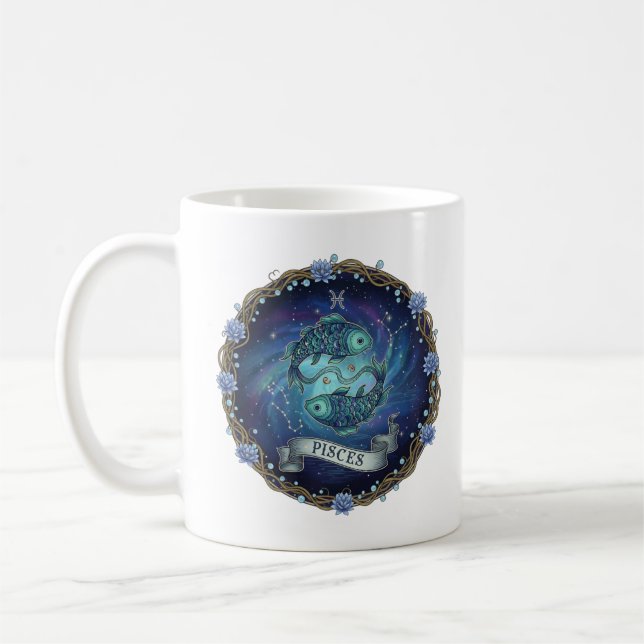 Caneca de Café Zodíaco Especial de Peixes (Esquerda)
