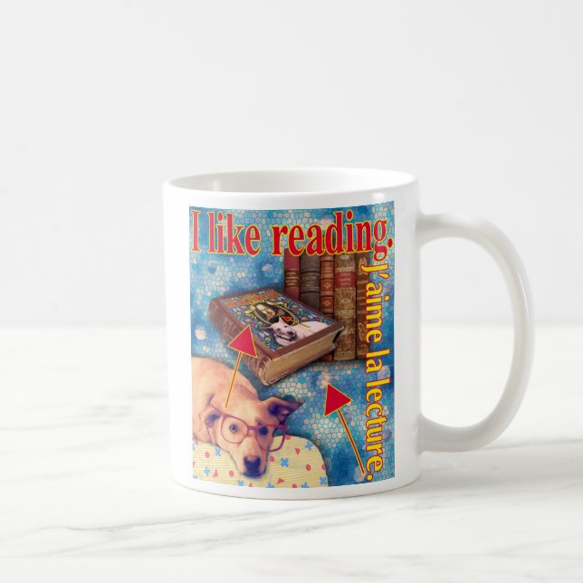 Caneca De Café ZoeSPEAK - Eu gosto de ler. (Direita)