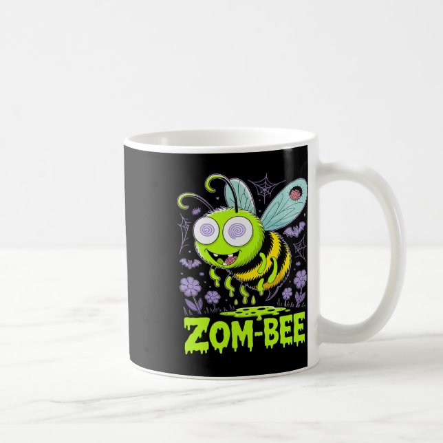 Caneca De Café Zom Bee Zombie Dia de as Bruxas engraçado Tee (Direita)