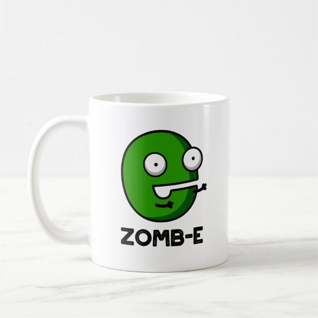 Caneca De Café Zomb-E Dia de as Bruxas engraçado Zombie Alphabet  (Esquerda)