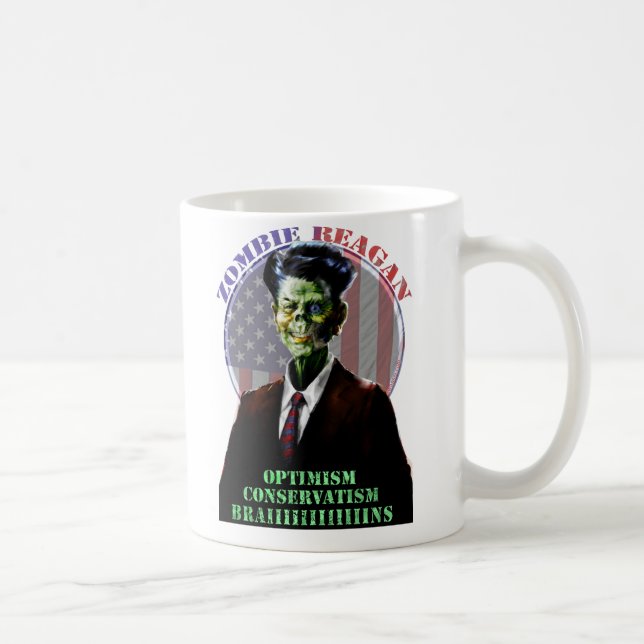 Caneca De Café Zombi Reagan de Moar! (Direita)