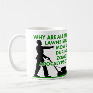 Caneca De Café Zombie Apocalypse Lawn, Mug Engraçado
