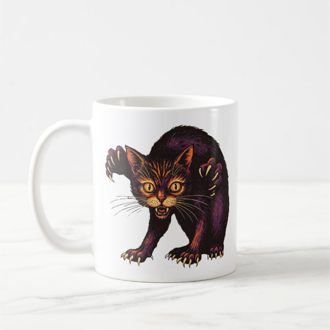 Caneca De Café Zombie Cat Funny Creepy Cute Undead Kitty (Esquerda)
