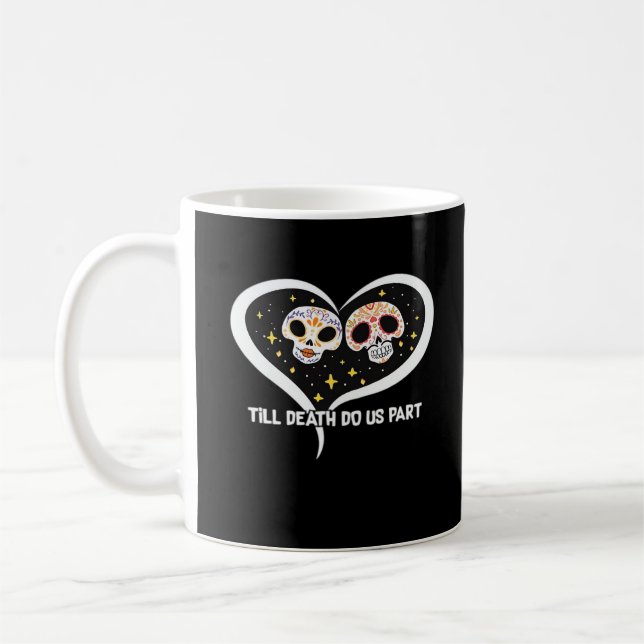 Caneca De Café Zombie Em Graveyard - Até Que A Morte Nos Faça Par (Esquerda)
