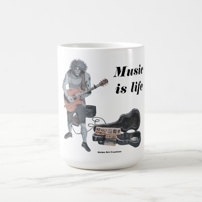 Caneca De Café Zombie Guitar Musical Coffee Mug (Centro)