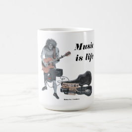 Caneca De Café Zombie Guitar Musical Coffee Mug