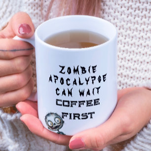 Caneca De Café Zombie, Mas Café, Primeiro Café, Café Branco.