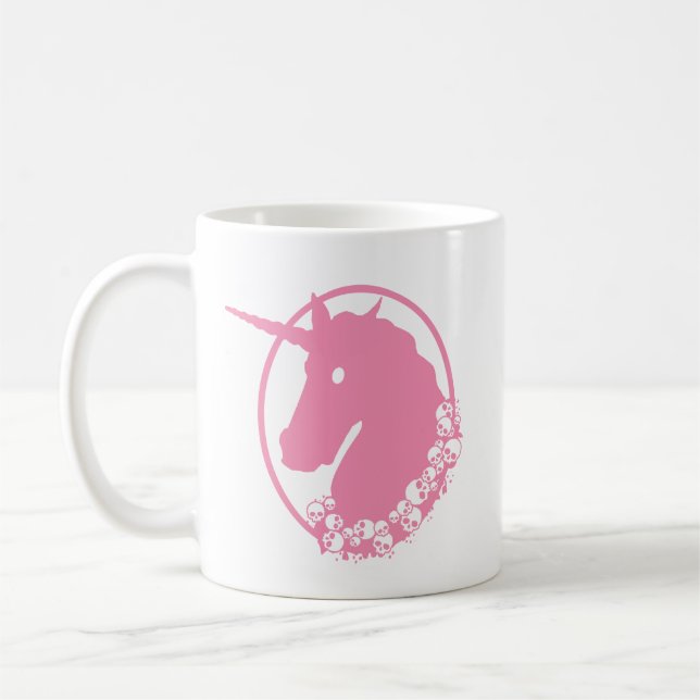 Caneca De Café Zombie Rosa Unicorn (Esquerda)