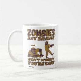 CANECA DE CAFÉ ZOMBIES COMEM CÉREBROS NÃO SE PREOCUPEM QUE ESTEJA