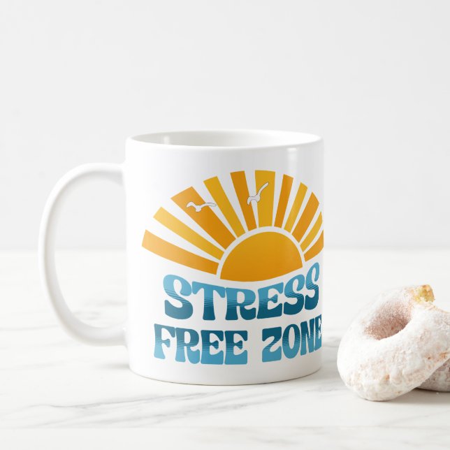 Caneca De Café Zona Livre de Estresse (Com Donut)