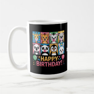 Caneca De Café Zoo Animal Festa de aniversário Selvagem Zoo Dia E