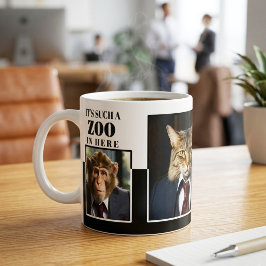 Caneca De Café Zoológico Corporativo Divertido Mais um Dia no Esc