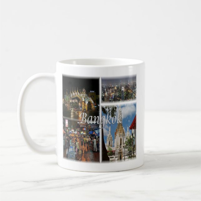 Caneca De Café zTH008: mosaico de BANGKOK, Tailândia, Ásia, (Esquerda)
