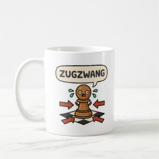 Caneca De Café Zugzwang Meme Engraçado de Xadrez Peão Aflito Fofo