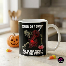 Caneca De Café Zumbi Engraçado No Halloween Com Orçamento Limitad