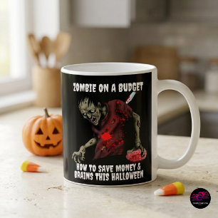 Caneca De Café Zumbi Engraçado No Halloween Com Orçamento Limitad