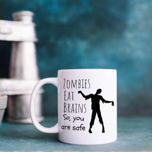 Caneca De Café Zumbis Engraçados Comem Cérebros