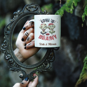 Caneca De Café Zumbis Engraçados O Amor É Inteligente Halloween
