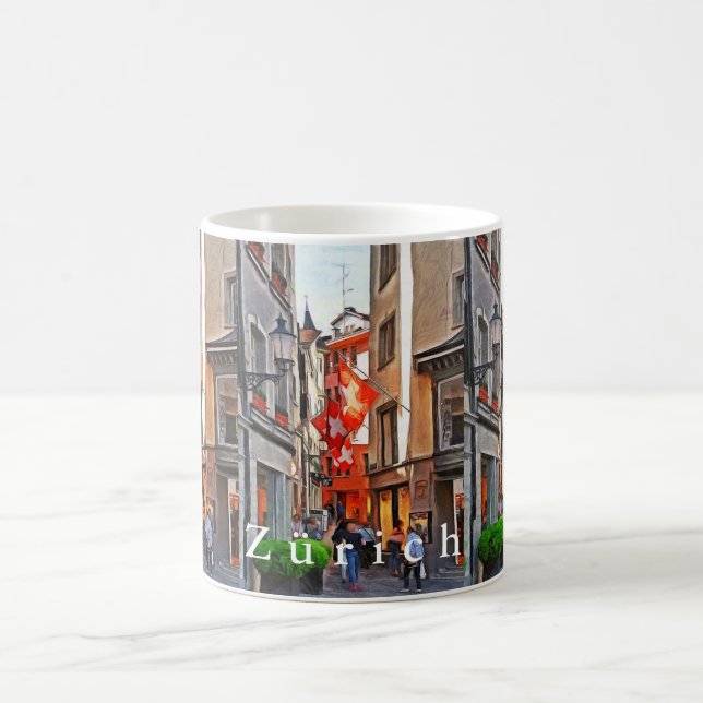 Caneca De Café Zurique. A grandeza das bandeiras de Switzerland. (Centro)