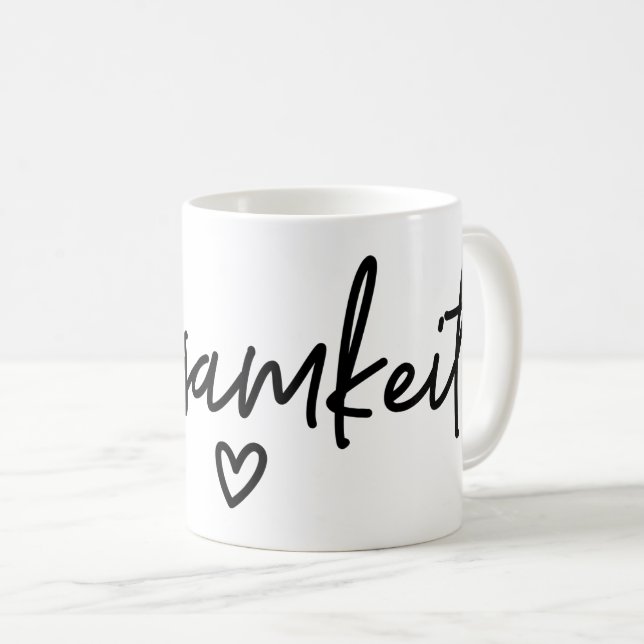 Caneca De Café Zweisamkeit, alemão Word, Togtherness, alemão (Frente Esquerda)