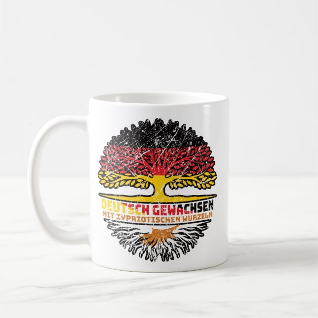 Caneca De Café Zypern Zyprisch Deutsch Alemanha Baum Wurzel (Esquerda)