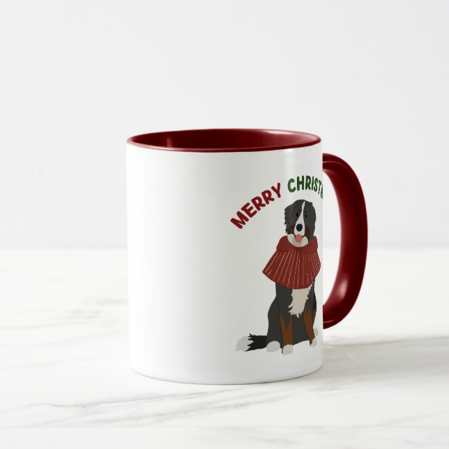 Caneca de Cão de Montanha Bernese Personalizada (Frente Esquerda)