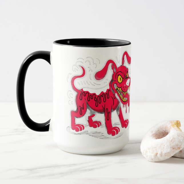 Caneca de cão - Design de cão bonito desenhado à m (Com Donut)