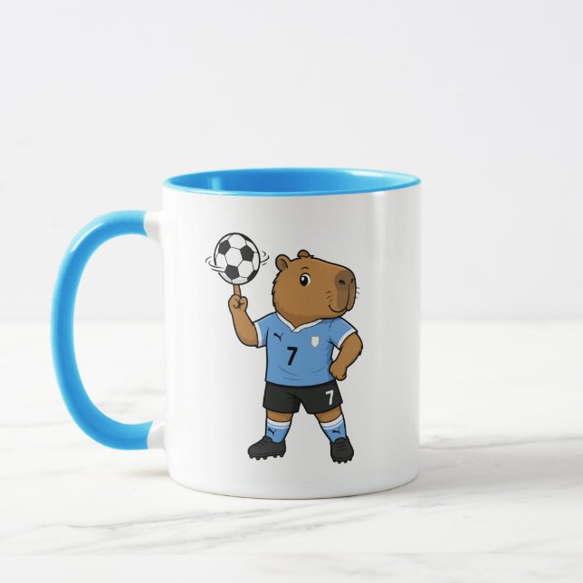 Caneca de Capivara de Futebol Fofa (Esquerda)