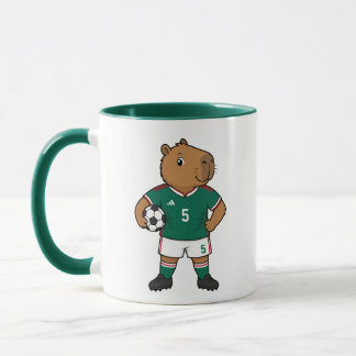 Caneca de Capivara de Futebol Fofa