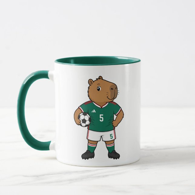 Caneca de Capivara de Futebol Fofa (Esquerda)