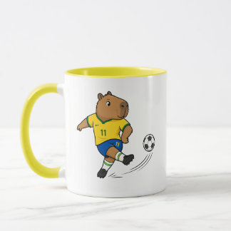 Caneca de Capivara de Futebol Fofa