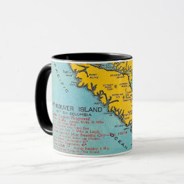 Caneca de cartão postal de mapa antigo da Ilha de