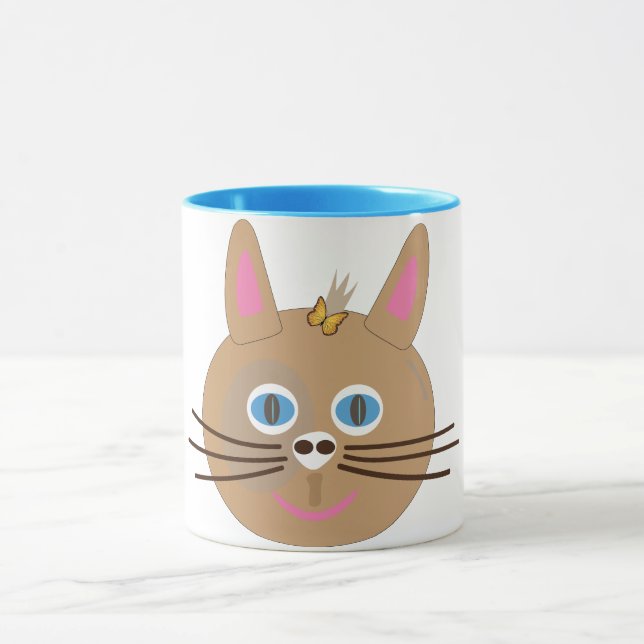 caneca de cartoon de gato giro (Centro)