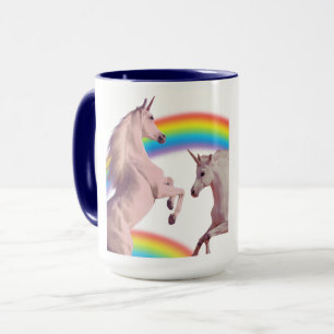 Caneca de Casais Unicórnio Arco-íris com Nomes Per